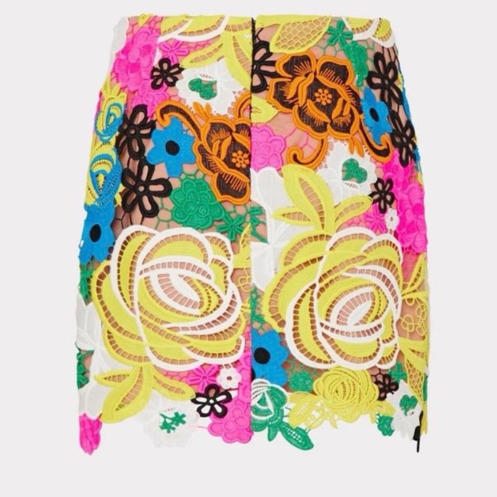 Milly Floral Lace Mini Skirt - Multicolor - Picture 2 of 7